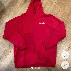 shadow hill red “text me” sweatshirt